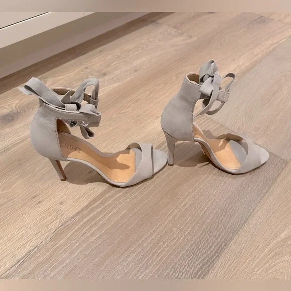 Schutz Rene heel ciment Elegant Gray High Heel Sandals - Picture 4 of 11